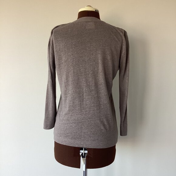 Suede Front and Cotton Knit Cardigan - Picture 5 of 6